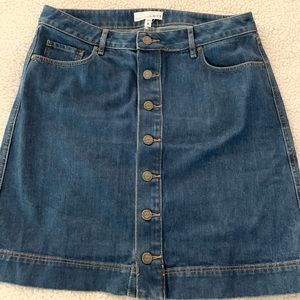 Denim knee length skirt